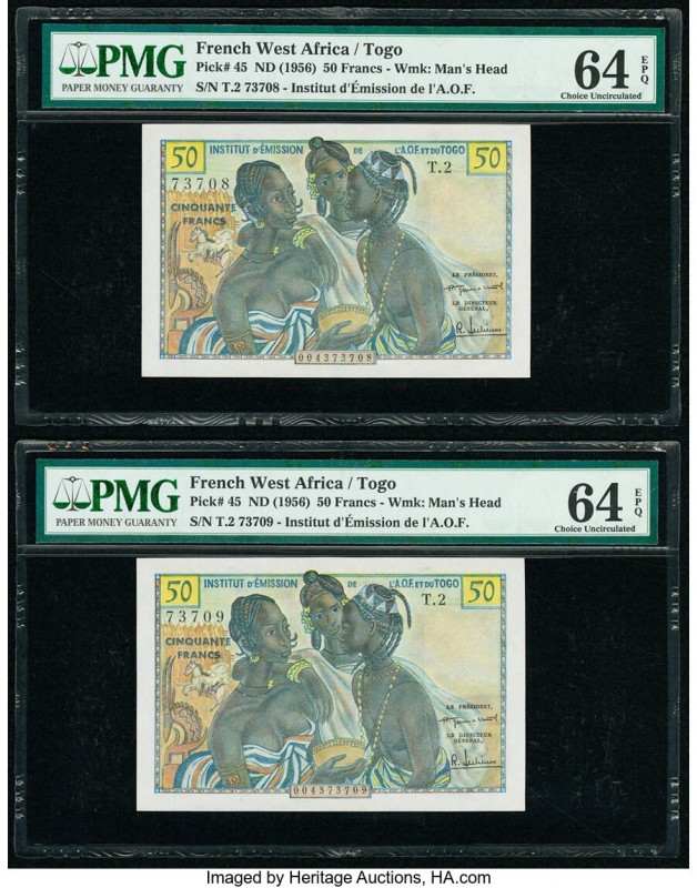 French West Africa Institut d'Emission de l'A.O.F. et du Togo 50 Francs ND (1956...