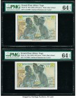 French West Africa Institut d'Emission de l'A.O.F. et du Togo 50 Francs ND (1956) Pick 45 Two Consecutive PMG Choice Uncirculated 64 EPQ (2). 

HID098...