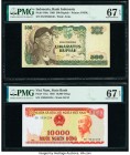 Indonesia Bank Indonesia 500 Rupiah 1968 Pick 109a PMG Superb Gem Unc 67 EPQ; Vietnam State Bank of Viet Nam 10,000 Dong 1993 Pick 115a PMG Superb Gem...