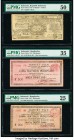 Indonesia Republic Regionals 500 (2); 25 Rupiah 1947 Pick S164a; S164b; S147a PMG Choice Very Fine 35; Very Fine 25; About Uncirculated 50. Third part...