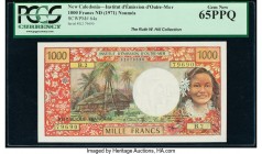 New Caledonia Institut d'Emission d'Outre-Mer, Noumea 1000 Francs ND (1971) Pick 64a Specimen PCGS Gem New 65PPQ. 

HID09801242017

© 2020 Heritage Au...