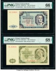 Poland Polish National Bank 20; 50 Zlotych 1948 Pick 137; 138 Two Examples PMG Gem Uncirculated 66 EPQ; Superb Gem Unc 68 EPQ. 

HID09801242017

© 202...