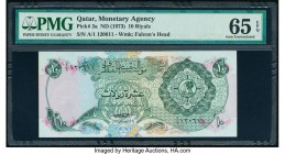 Qatar Qatar Monetary Agency 10 Riyals ND (1973) Pick 3a PMG Gem Uncirculated 65 EPQ. 

HID09801242017

© 2020 Heritage Auctions | All Rights Reserved