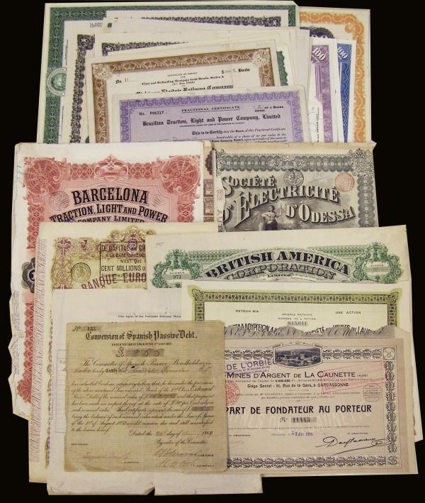 World a mixed selection (91) includes Conversion of Spanish Debt 1869 for &pound...