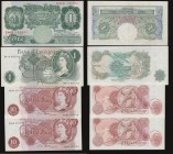 Bank of England (4) a mixed grade group VF-GVF to about UNC comprising an O'Brien Britannia medallion 1 Pound B274 Replacement issue 1955 serial numbe...