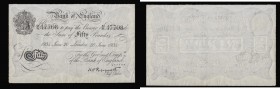 Fifty Pounds Peppiatt white B244 Operation Bernhard German forgery WW2 dated 20th June 1934 series 51/N 47708, Near EF

Estimate: GBP 40 - 80