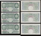One Pound Green Peppiatt Fourth Period, B260 Threaded issue 1948, (3) consecutive numbers prefix U46A one in EF the other two AU-Unc

Estimate: GBP ...