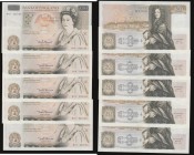 Fifty pounds Somerset B352 issued 1981 (5 consecutives) series B10 323130 through to B10 323134, Christopher Wren on reverse, Pick381a, about UNC-UNC...