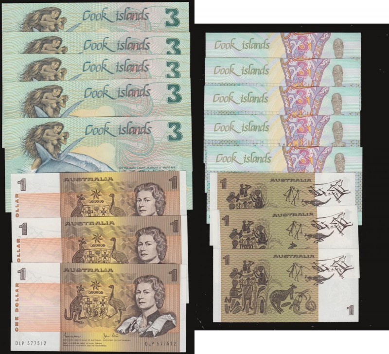 Australia One Dollar (3) 1983 issue signatures Johnston and Stone Pick 42d UNC i...