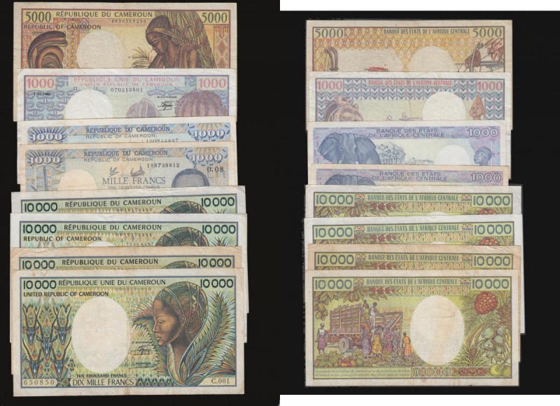 Cameroon (8) 10000 Francs (4) Signature 12 Oye Mba and Tchepannou (1981-1989) Pi...