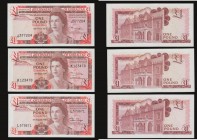 Gibraltar One Pounds (3) 20.111.1975 Pick 20a, 15.9.1979 Pick 20b 4.8.1988 Pick 20e all Unc the first two scarce

Estimate: GBP 40 - 65