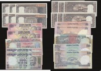 India (11) 100 Rupees (3) 1979 issue Pick 86, signature 86d, EF with staple holes, 2007 issue, signature 89 Y.V.Reddy, Pick 99 (2) NEF one with staple...