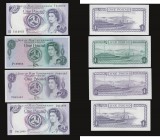 Isle of Man (4) a mixed grade group of 1 Pound notes from VF or slightly better to about UNC - UNC and all different designs/signatories. Comprising D...