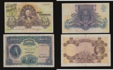 Portugal 10 Escudos (2) 1920 Pick 117 Good perhaps once repaired and 9.8.1920 Pick 121 Fine

Estimate: GBP 40 - 70