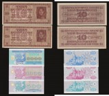 Ukraine 10 Karbowanez 5.3.1942 Pick 52 (2) one VF the other Unc along with 500, 1000 and 2000 Karbovantsiv 1992-93 Pick 90,91 and 92 these Unc

Esti...