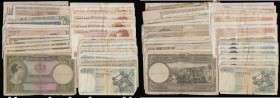 World mostly European issues (38) includes Luxembourg 50 Francs 1945 Pick 45a VG, Belgium 50 Francs 1966 (8), Belgium 20 Francs 1964 (11), Belgium 20 ...