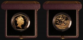Fifty Pence 1994 D-Day Landings 50th Anniversary Gold Proof S.H6 nFDC lightly toned in a purple Royal Mint box with certificate

Estimate: GBP 1000 ...