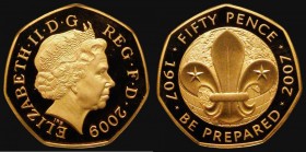 Fifty Pence 2009 100 Years of Scouting Gold Proof Piedfort S.H17 FDC in an LCGS holder and graded LCGS 98. This reverse type originally issued on the ...