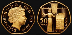 Fifty Pence 2009 100th Anniversary of the WSPU Gold Proof Piedfort S.H12 FDC in an LCGS holder and graded LCGS 98. This reverse type originally issued...
