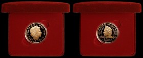 Five Pound Crown 2002 Queen Mother Memorial S.L11 Gold Proof nFDC/FDC the obverse with small surface nicks in part of the legend, in the Royal Mint gr...