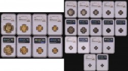 Proof Set 1911 Long Set 12 coins &pound;5 to Maundy Penny in NGC holders and graded as follows &pound;5 PF63, &pound;2 PF63, Sovereign PF63, Half Sove...