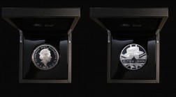 Ten Pounds 2020 Elton John 5oz. Silver Proof FDC in the Royal Mint box of issue with certificate and booklet, Certificate number 033 of a mintage of j...