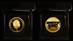Twenty Five Pounds 2020 (Pop Group) Queen - Rock Royalty, One Quarter Ounce Gold Proof, with the innovative reverse design, including an arrangement o...