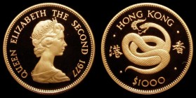 Hong Kong $1000 Gold 1977 Year of the Snake KM#42 Proof FDC uncased in capsule with certificate

Estimate: GBP 750 - 850