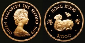Hong Kong $1000 Gold 1979 Year of the Goat KM#45 Proof FDC, uncased in capsule with certificate

Estimate: GBP 700 - 800