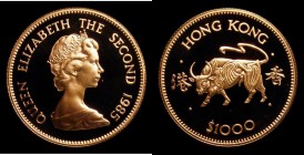 Hong Kong $1000 Gold 1985 Year of the Ox KM#53 Proof FDC uncased in capsule with certificate

Estimate: GBP 700 - 800