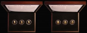 Isle of Man Two Pounds 2019 The D-Day Leaders 3 coin Gold Proof Set comprising Jody Clark obverse Double Sovereigns Churchill We Shall Never Surrender...