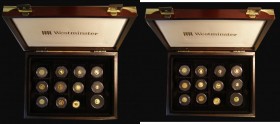 The Smallest Gold Coins in the World a 12-coin set 1993-2004 comprising Proof and UNC issues from Samoa, Cook Islands, Gibraltar (3), Isle of Man, Fal...