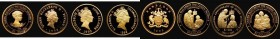 World in Gold (4) Tuvalu $100 Gold 1993 Coronation of Queen Elizabeth II 40th Anniversary KM#29 Gold Proof nFDC/FDC with a hint of toning, Cook Island...