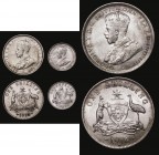 Australia (3) Shillings (2) 1914 KM#26 VF/NEF, 1916M KM#26 About EF and lustrous, Threepence 1917M KM#24 EF

Estimate: GBP 110 - 150
