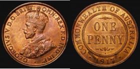 Australia Penny 1917 I KM#23 A/UNC and lustrous with minor cabinet friction, scarce in this high grade 

Estimate: GBP 170 - 220