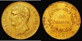 France 40 Francs Gold An 11 A with BONAPARTE PREMIER CONSUL obverse legend KM#652 GVF a pleasing example 

Estimate: GBP 600 - 700