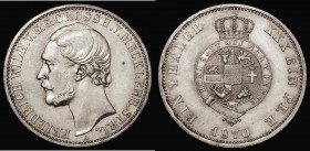 German States - Mecklenburg-Strelitz Thaler 1870 KM#100 A/UNC and lustrous with a small toning spot in the obverse field

Estimate: GBP 120 - 180