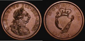 Ireland Penny 1805 Bronzed Proof S.6620 UNC with a small rim nick and a contact mark on the reverse

Estimate: GBP 300 - 400