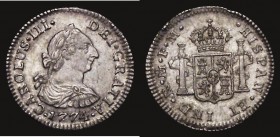 Mexico Half Real 1774 Mo FM KM#69.2 EF/GEF with attractive toning, very light graffiti is visible on the reverse under strong magnification 

Estima...