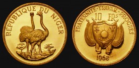 Niger Ten Francs Gold 1968 Reverse: Ostriches KM#7 Gold Proof FDC, only 1000 pieces minted

Estimate: GBP 200 - 250