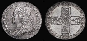 Sixpence 1758 ESC 1623 A/UNC attractively toned the reverse colourfully so, and over original lustre, Ex-A.Bole collection DNW 29/9/2010 Lot 1734

E...