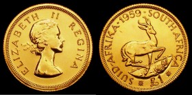 South Africa Pound 1959 Gold Proof KM#54 nFDC with very light toning, retaining practically full mint brilliance, only 630 pieces minted

Estimate: ...