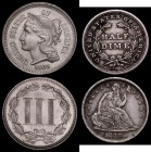 USA (2) Half Dime 1838 Normal Stars Breen 3010 VF a pleasing and even piece, Three Cents 1869 Breen 2420 A/UNC with a hint of toning, a very attractiv...