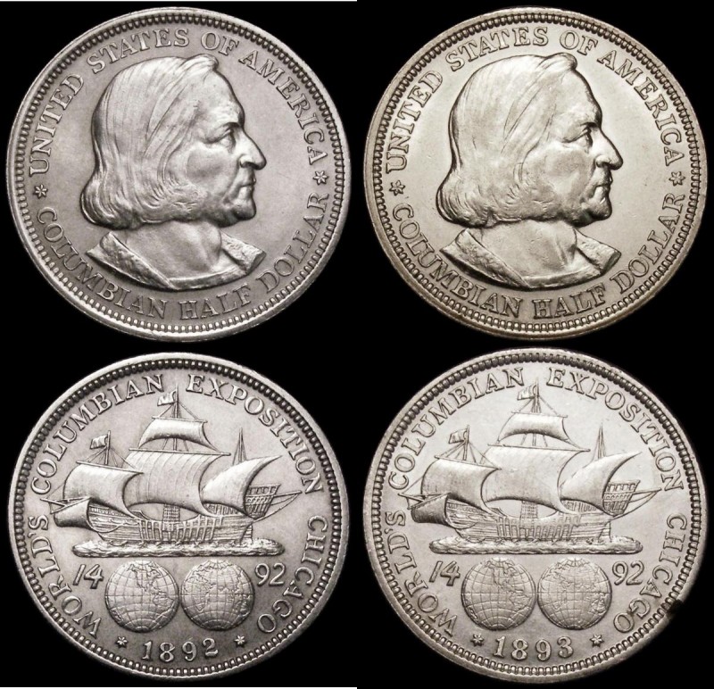 USA Half Dollar Commemoratives (2) 1892 Colombia Exposition Breen 7420 NEF, 1893...