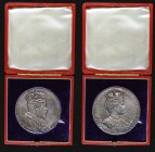 Coronation of Edward VII 1902 the official Royal Mint issue 56mm diameter in silver Eimer 1871, 85.66 grammes, UNC or very near so in the red Royal Mi...