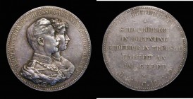 German States - Prussia undated (1890) Wedding Anniversary of Wilhelm II and Auguste 45mm diameter in silver and weighing 50.92 grammes, by E.Weigand,...