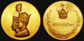 Iran - Mohammed Reza Shah Coronation medal 1967 36mm diameter in gold 34.84 grammes Obverse: Conjoined busts of the Shah and Empress Farah Diba, Rever...