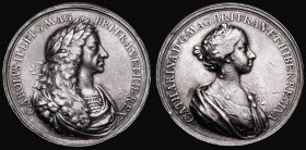Marriage of Charles II to Catherine of Braganza 1662 43mm diameter in silver by J.Roettier, Eimer 224, Fine with some edge nicks and signs of old clea...