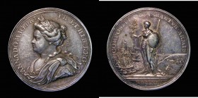 Peace of Utrecht 1713 35mm diameter in silver by J. Croker. Obverse: Bust left, draped and laureate, ANNA DG. MAG: BRI. FR: ET. HIB: REG. Reverse: Bri...