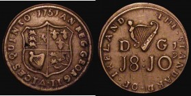 Ireland Coin weight 1751 for 18 Pennyweights and 10 1/2 grains (28.6 grammes) weight for Portugal 8 Escudo Good Fine and bold, the reverse with two sm...